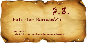 Heiszler Barnabás névjegykártya