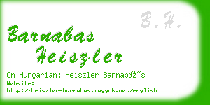 barnabas heiszler business card